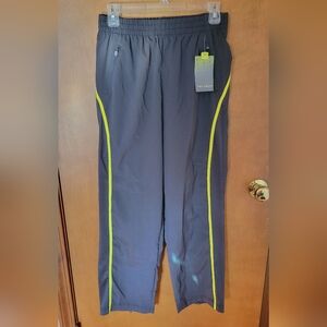 NWT Tek Gear athletic running pants zippered pockets boys size L